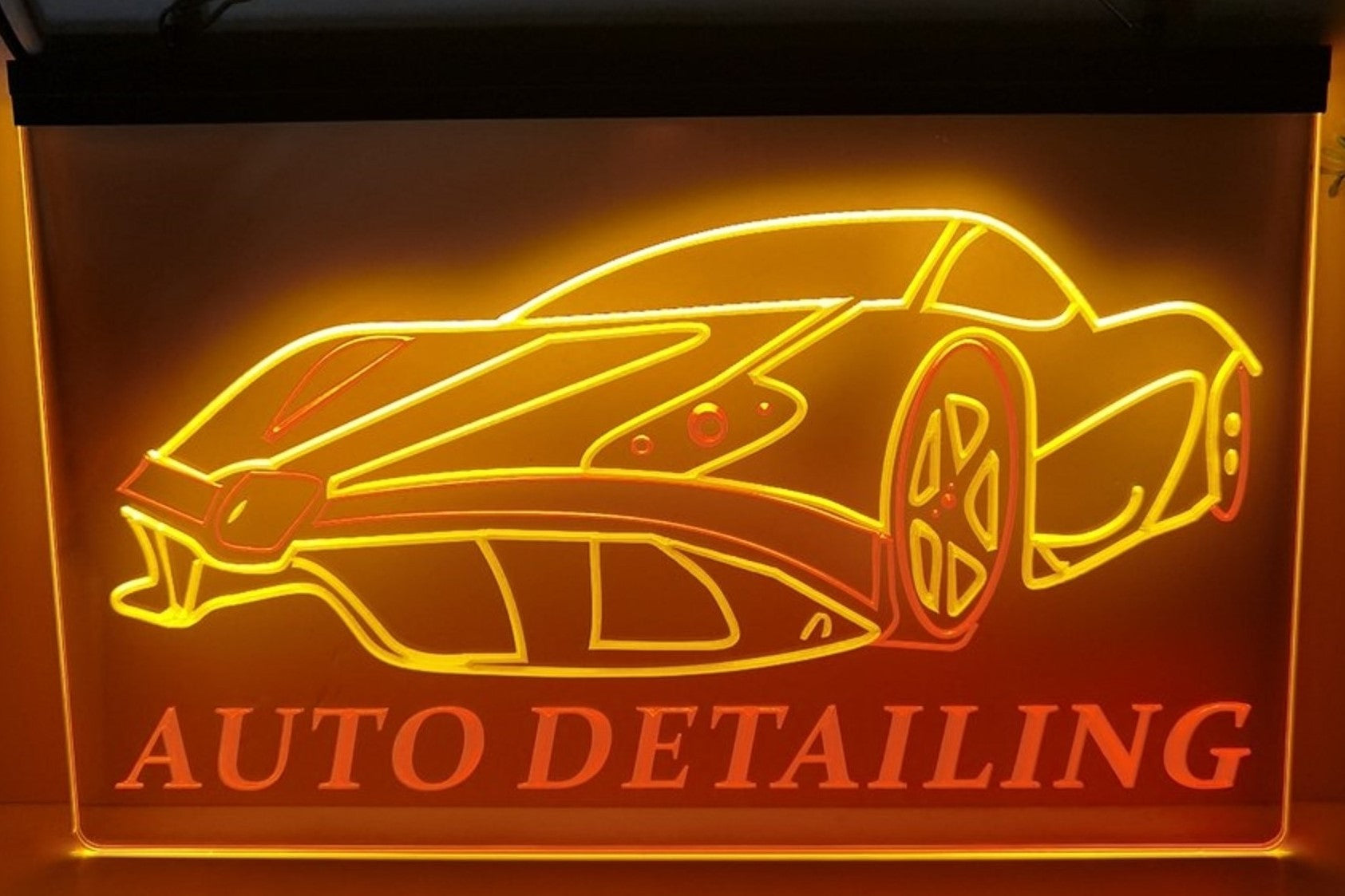 Auto Detailing Led Neon Sign Dual Color Auto Detailing Car Wash Shop Decor