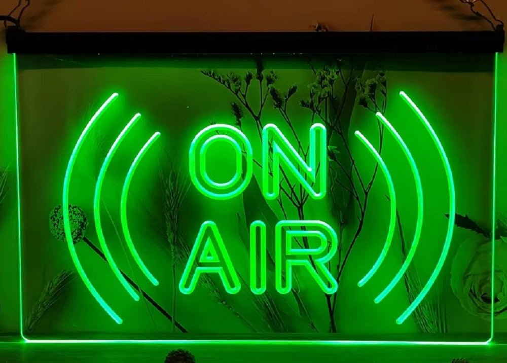 On Air Waves Led Neon Sign Home Studio Room Audio Radio Studio Decor