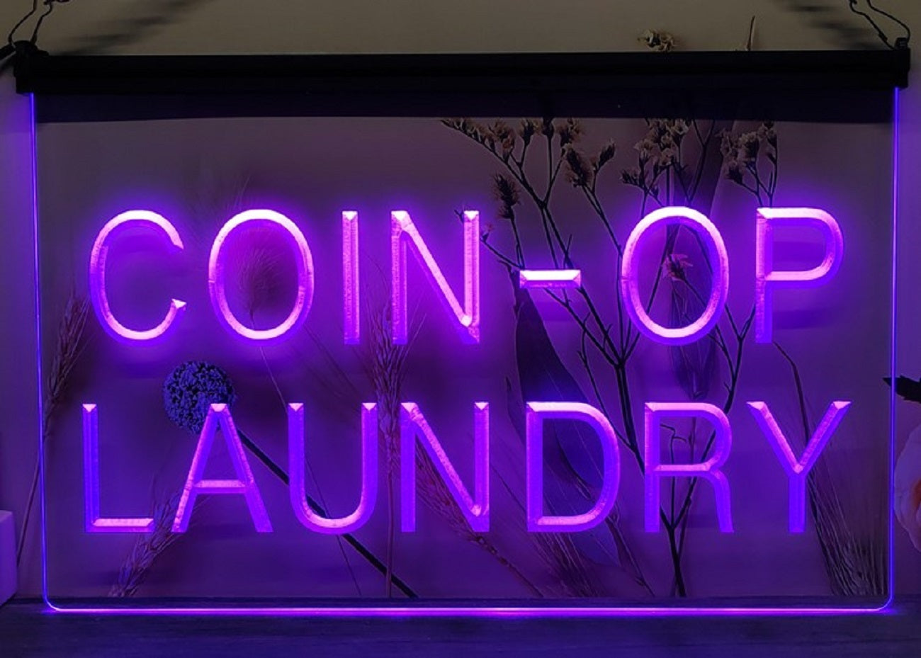 Coin-Op Laundry Led Neon Sign Laundromat Shop Decor Wall Or Desktop