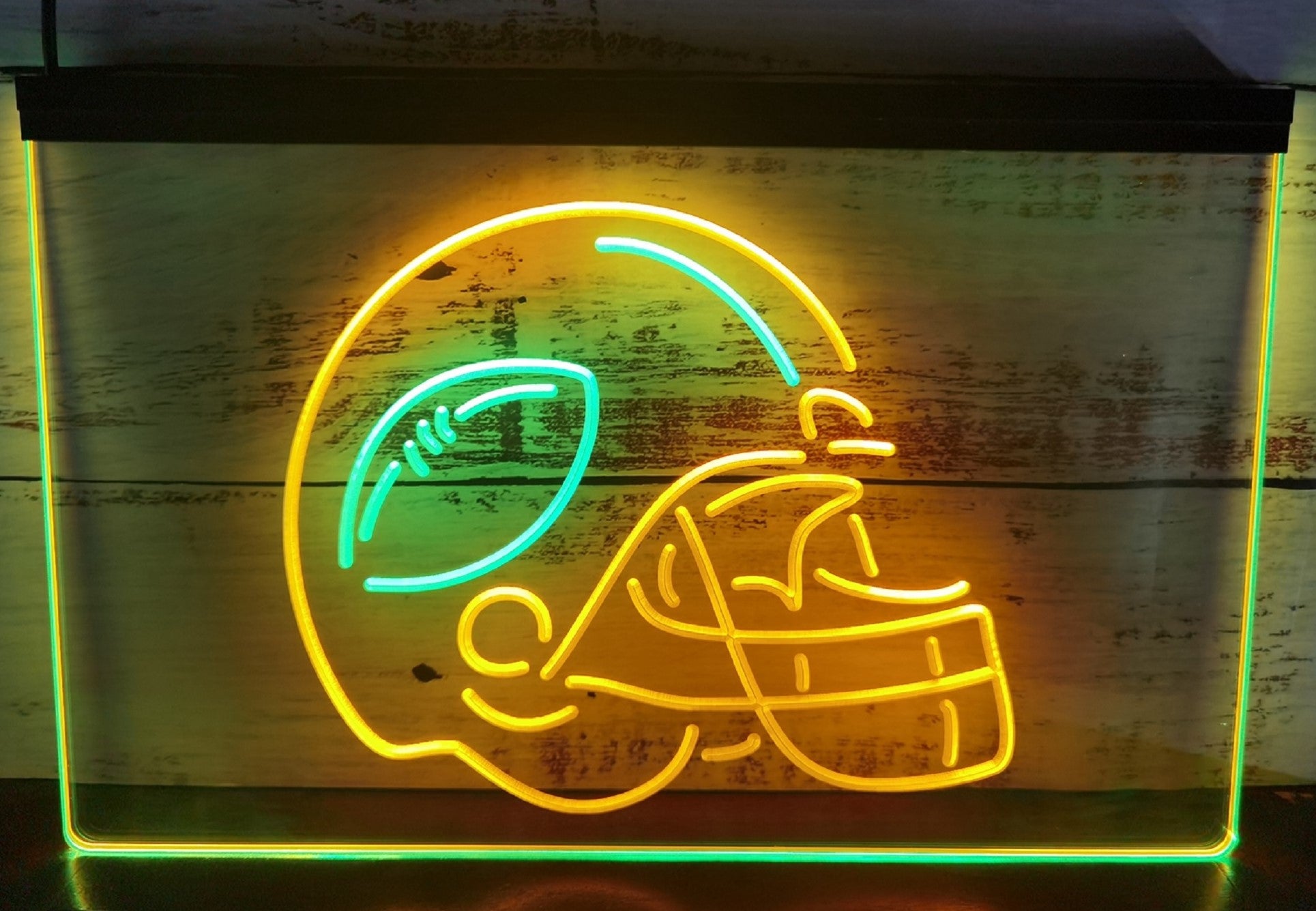 Football Helmet Led Neon Sign Dual Color Wall Hanging Or Desktop Decor
