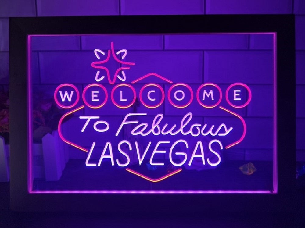 Welcome To Fabulous Las vegas Led Neon Sign Framed Wall Or Desktop Decor
