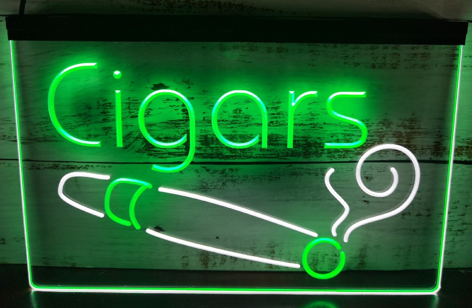 Cigars Led Neon Sign Dual Color Cigar Lounge Tobacco Smoke Shop Decor