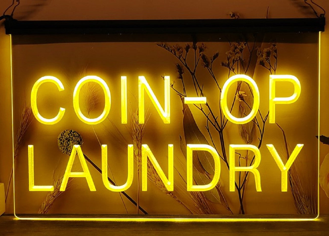 Coin-Op Laundry Led Neon Sign Laundromat Shop Decor Wall Or Desktop