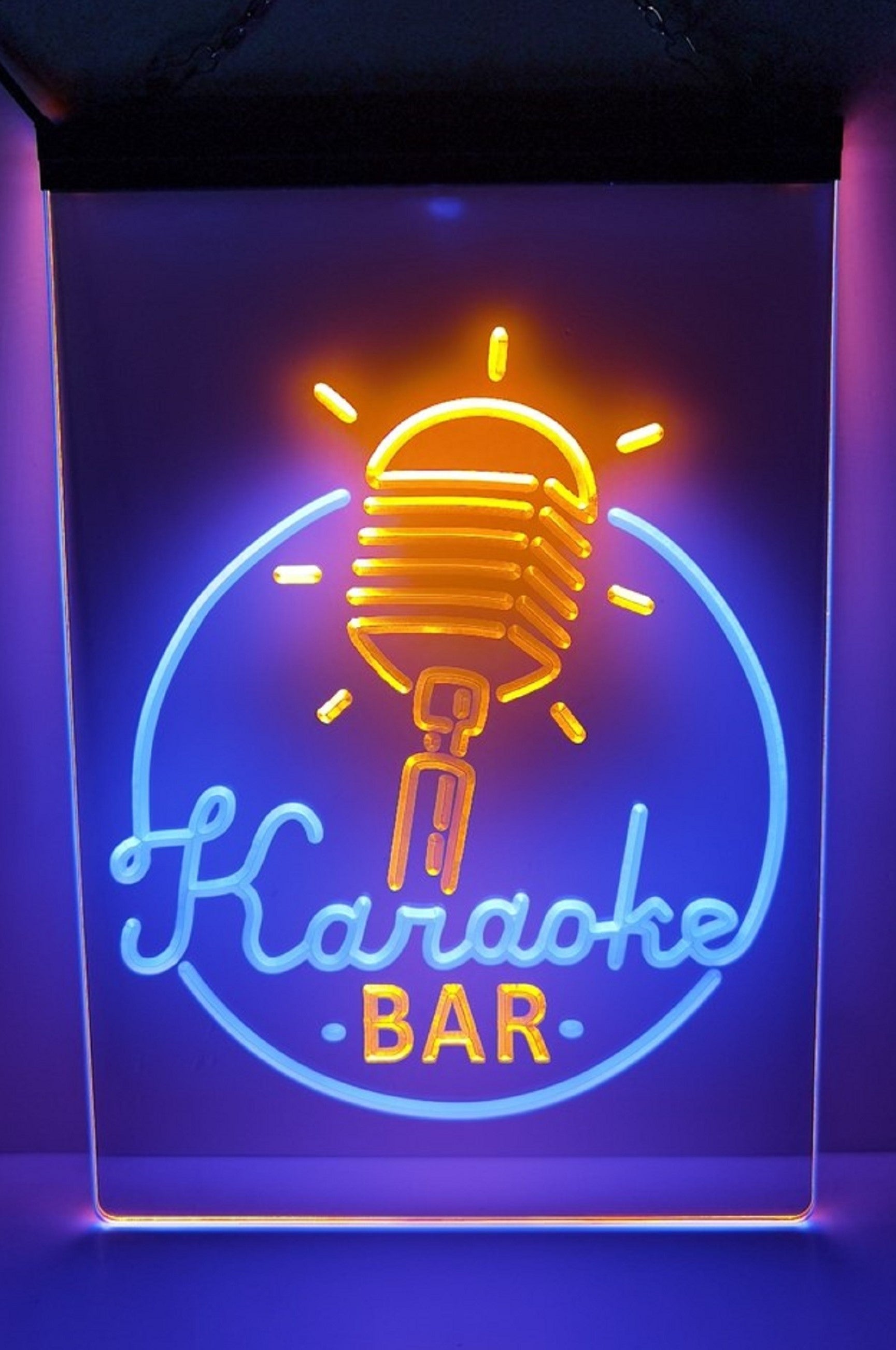 Karaoke Bar Led Neon Sign Dual Color Home Music Room Karaoke Club Studio Music Decor