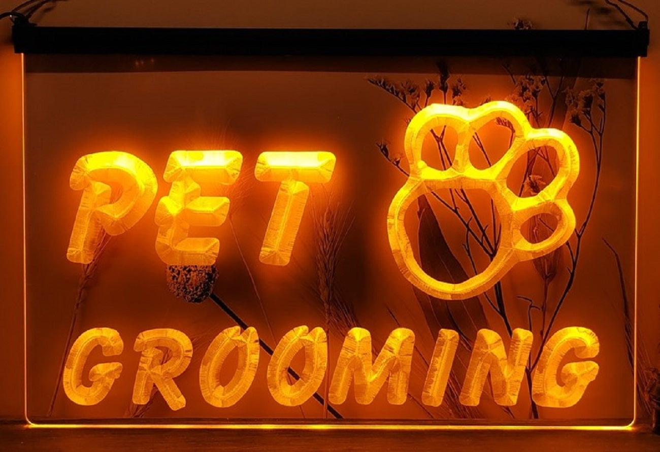 Pet Grooming Led Neon Sign Dog Grooming Pet Shop Decor
