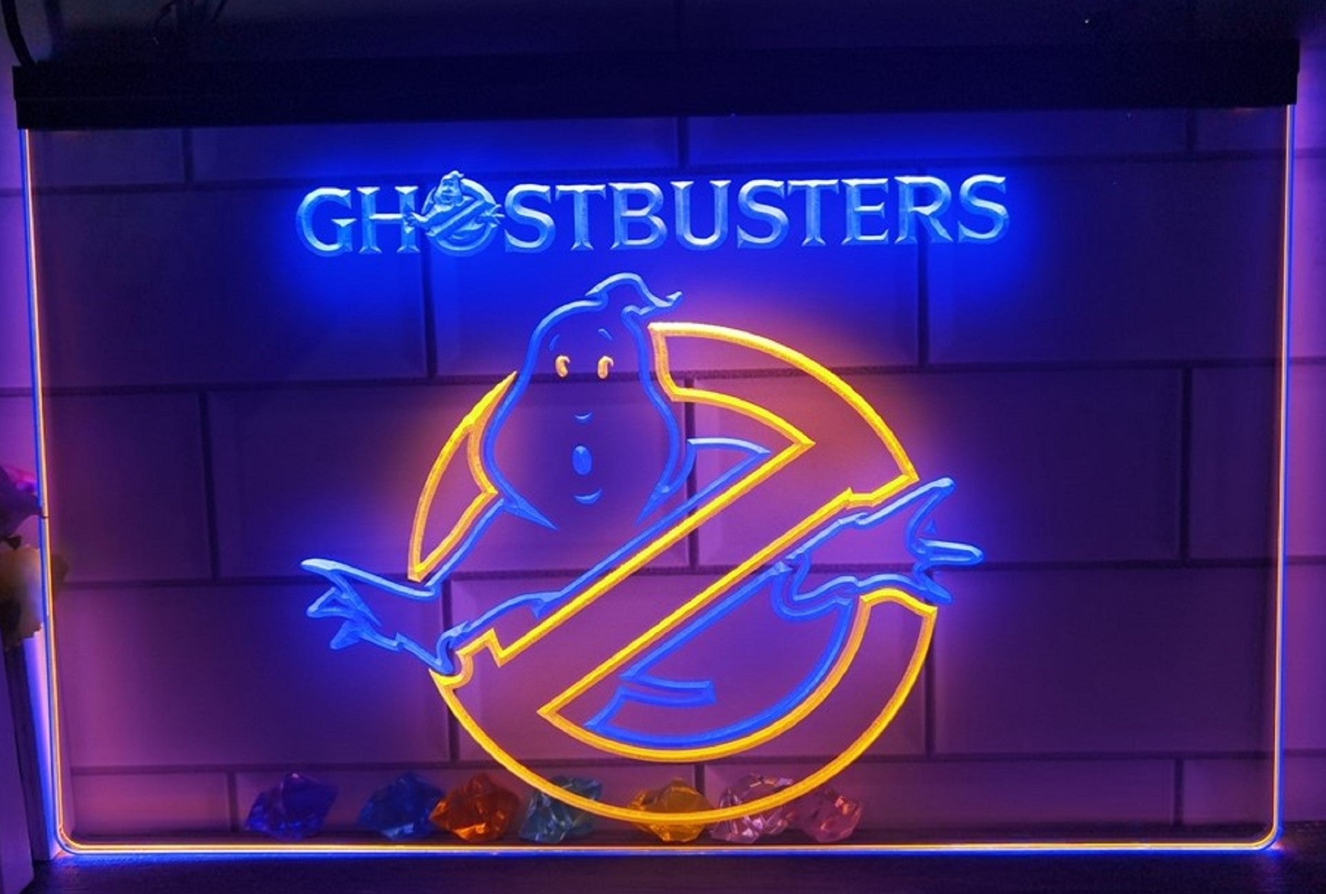 Ghostbusters Led Neon Sign Dual Color Cinema Theatre Home Movie Room Decor
