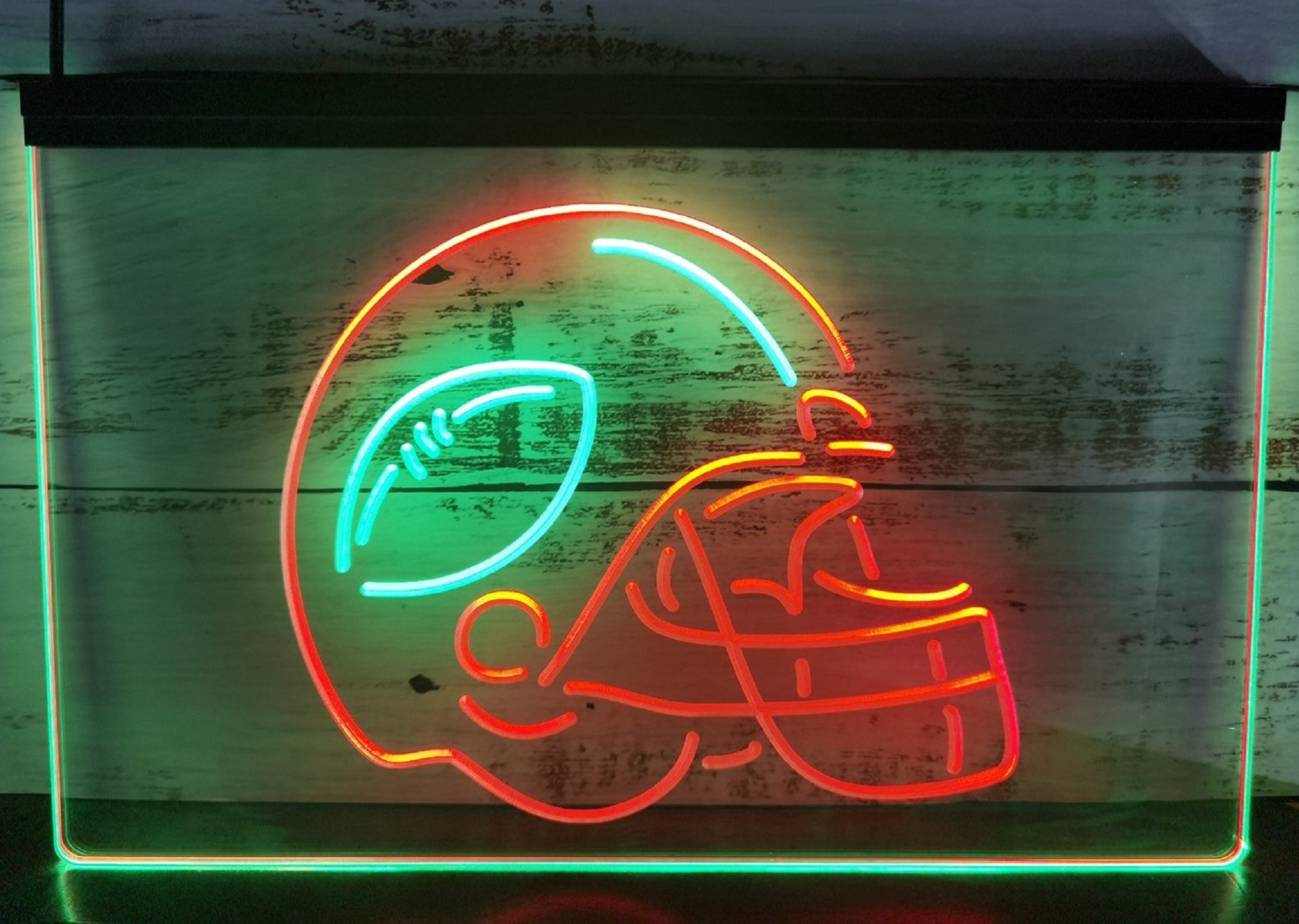 Football Helmet Led Neon Sign Dual Color Wall Hanging Or Desktop Decor