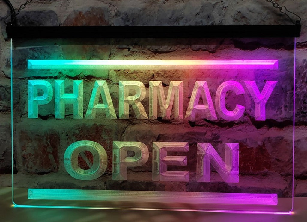 Pharmacy Open Led Neon Sign Multimode Pharmacy Decor Wall Hanging Or Desktop
