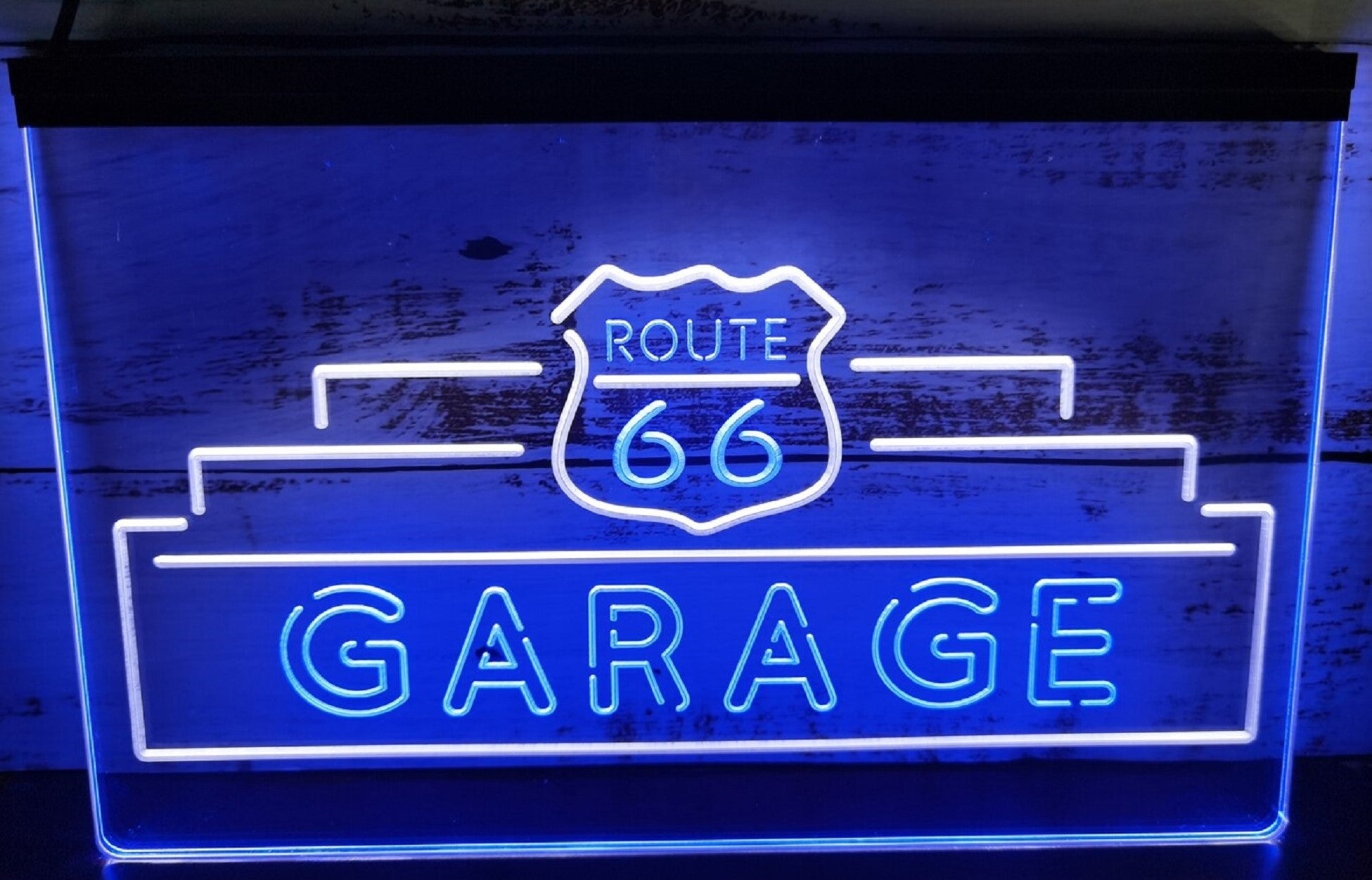 Route 66 Garage Led Neon Sign Dual Color Wall Hanging Desktop Decor