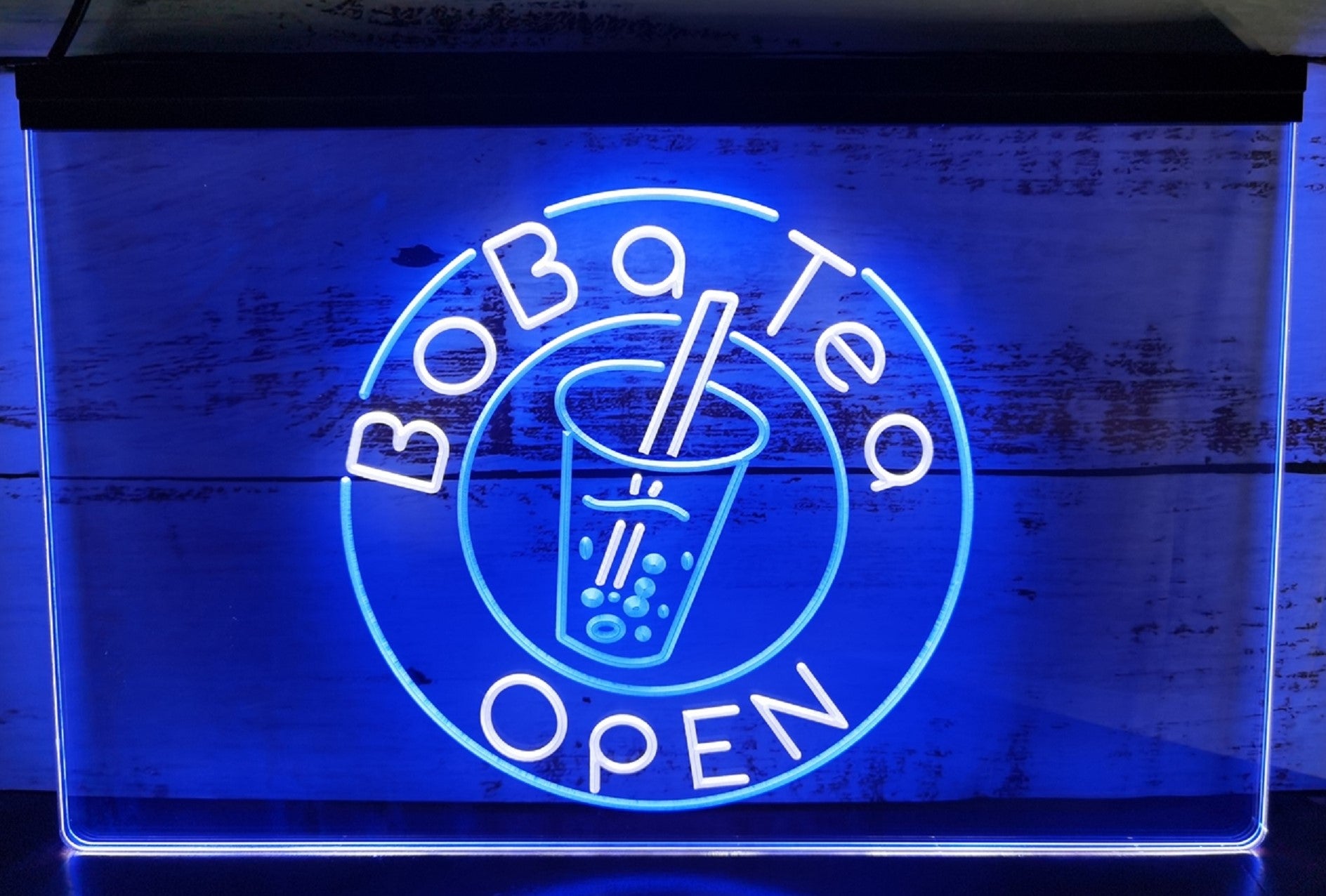Boba Tea Open Led Neon Sign Dual Color Bubble Tea Shop Coffee Shop Decor