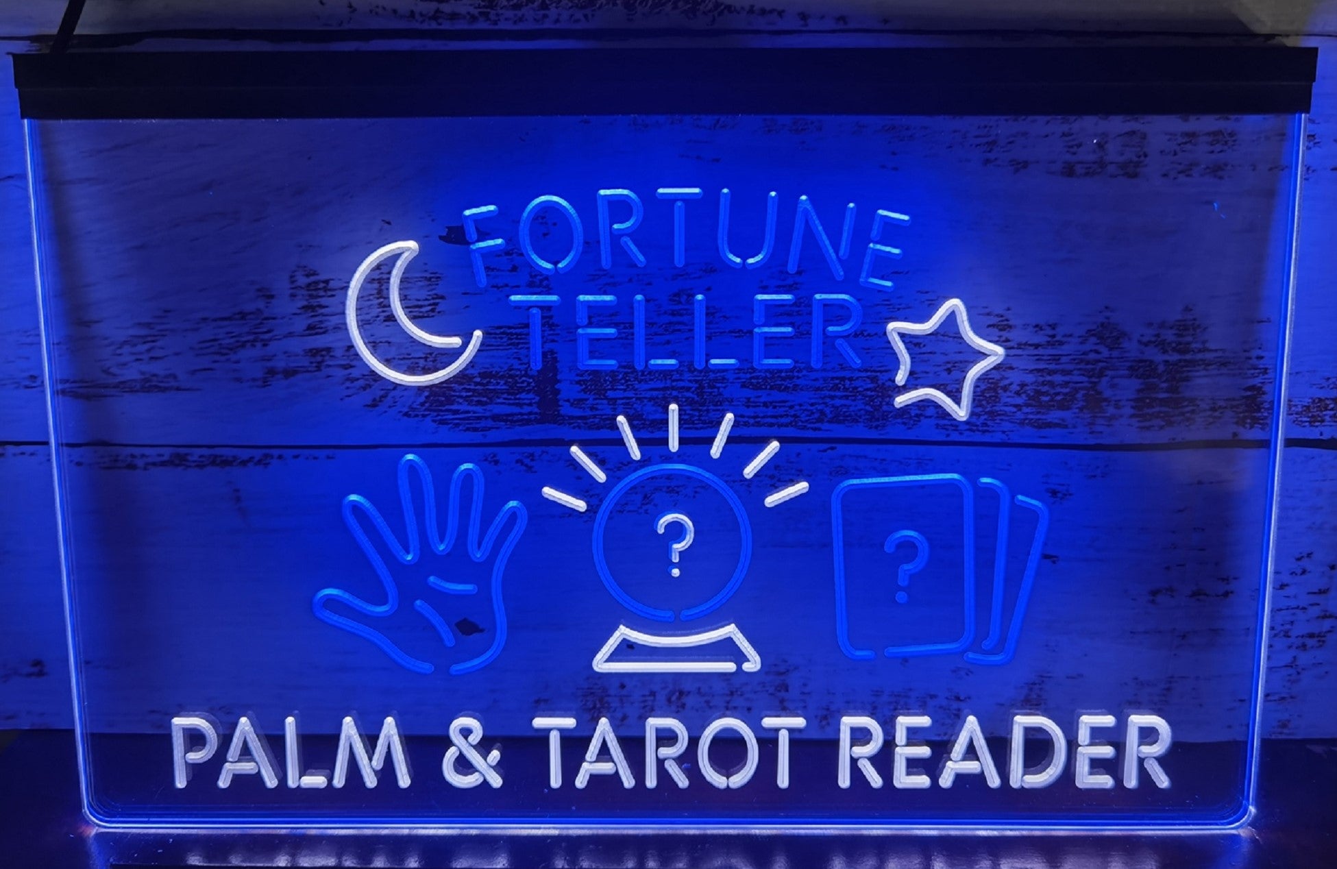 Fortune Teller Led Neon Sign Dual Color Psychic Healing Tarot Shop Decor Wall Hanging OR Desktop