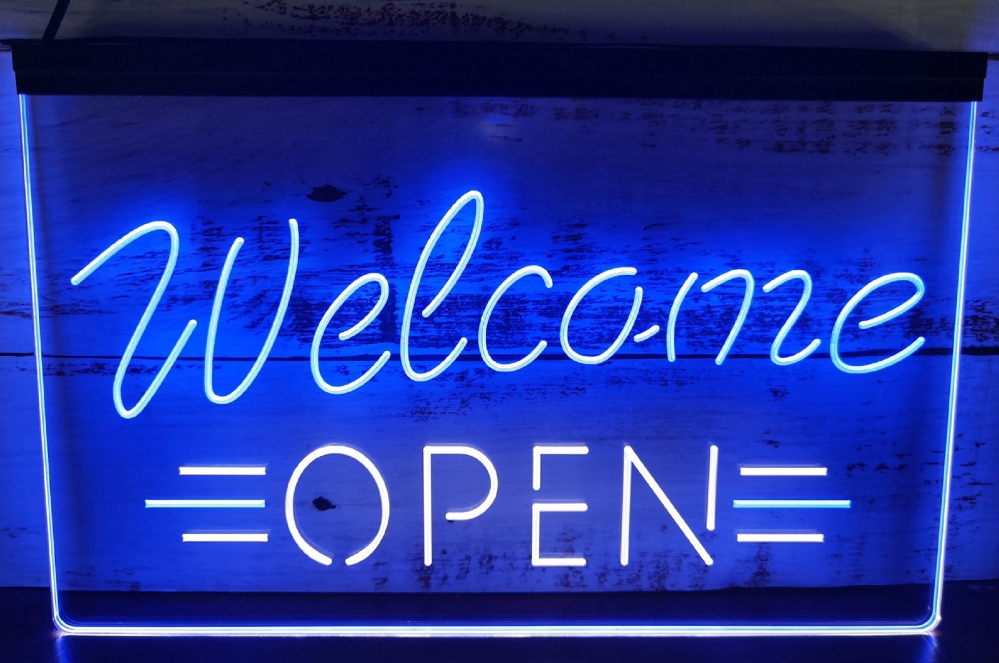 Welcome Open Led Neon Sign Dual Color Store Shop Coffee Shop Restaurant Decor