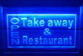 Open Take Away & Restaurant Led Neon Sign Restaurant Decor Wall Hanging