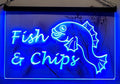 Fish & Chips Led Neon Sign Seafood Fish Restaurant Home Kitchen Decor