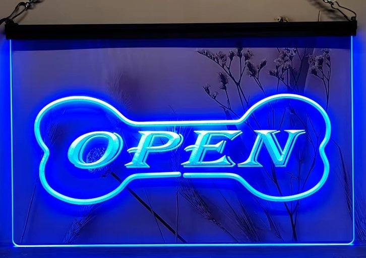 Pet Shop Open Led Neon Sign Dog Grooming Pet Shop Decor