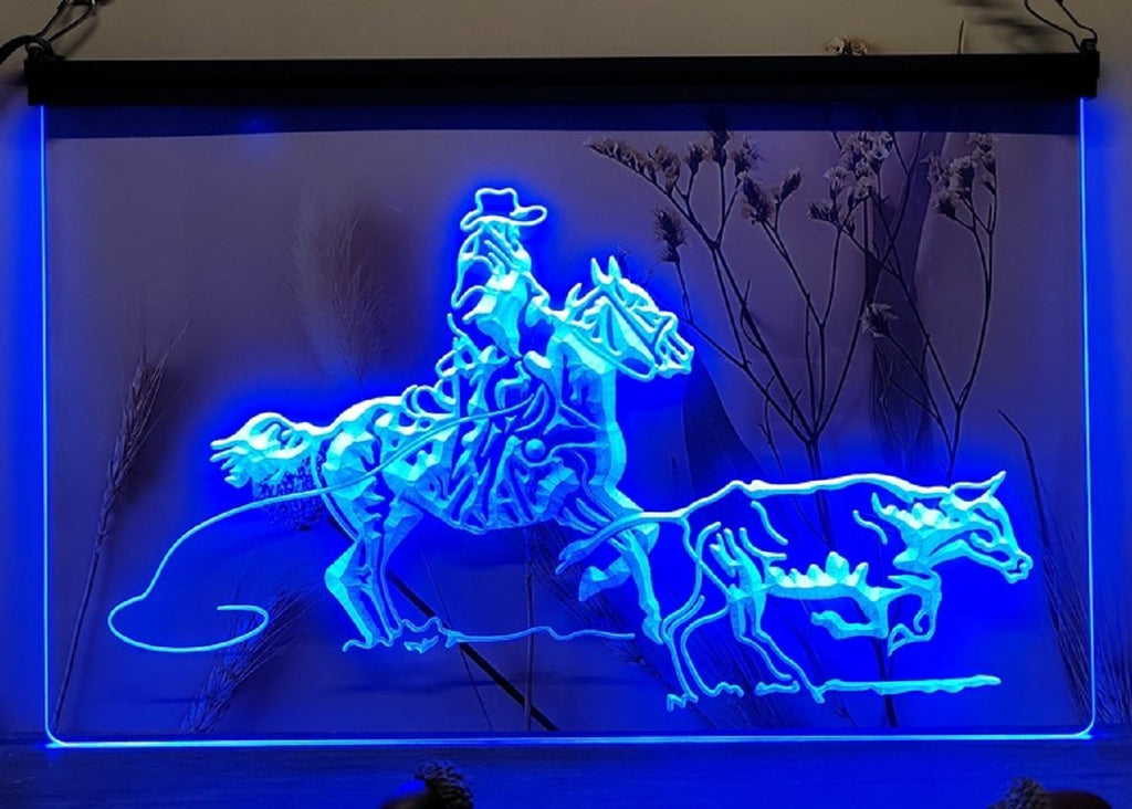 Cowboys Cow Western Led Neon Sign Home Man Cave Cowboys Ranch Decor