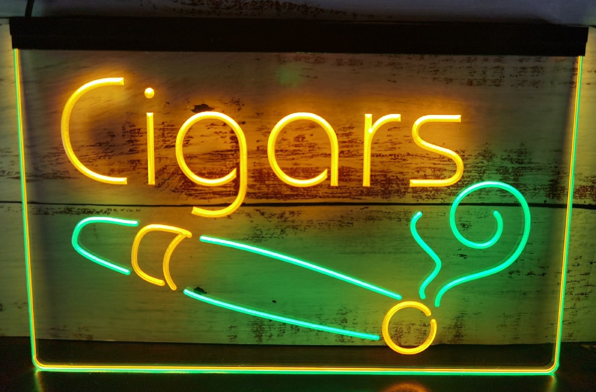 Cigars Led Neon Sign Dual Color Cigar Lounge Tobacco Smoke Shop Decor