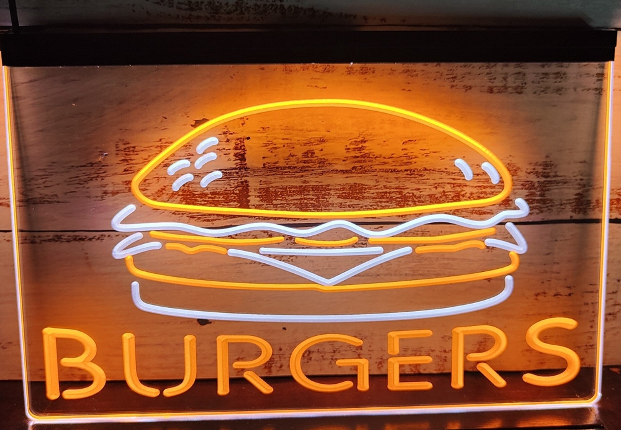 Burgers Sandwiches Led Neon Sign Dual Color Kebab Burger Restaurant Decor