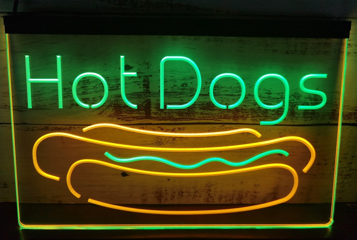 Hot Dogs Led Neon Sign Dual Color Burger Hot Dog Restaurant Decor