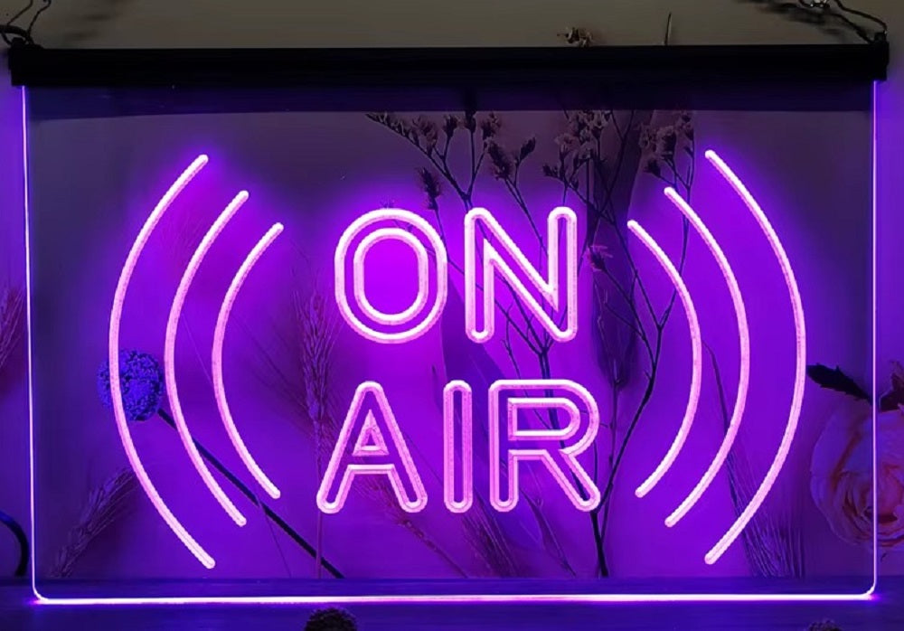 On Air Waves Led Neon Sign Home Studio Room Audio Radio Studio Decor