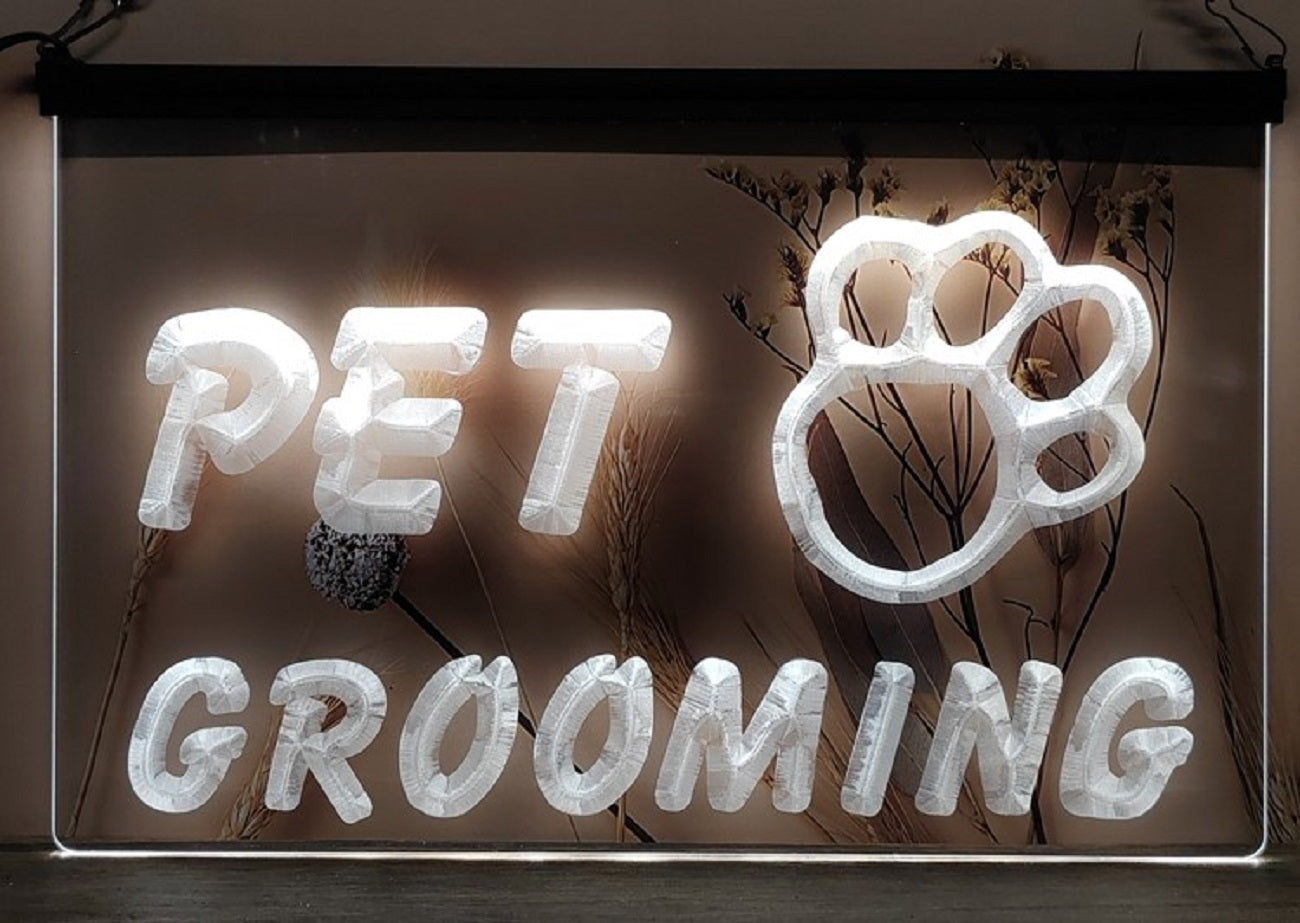 Pet Grooming Led Neon Sign Dog Grooming Pet Shop Decor