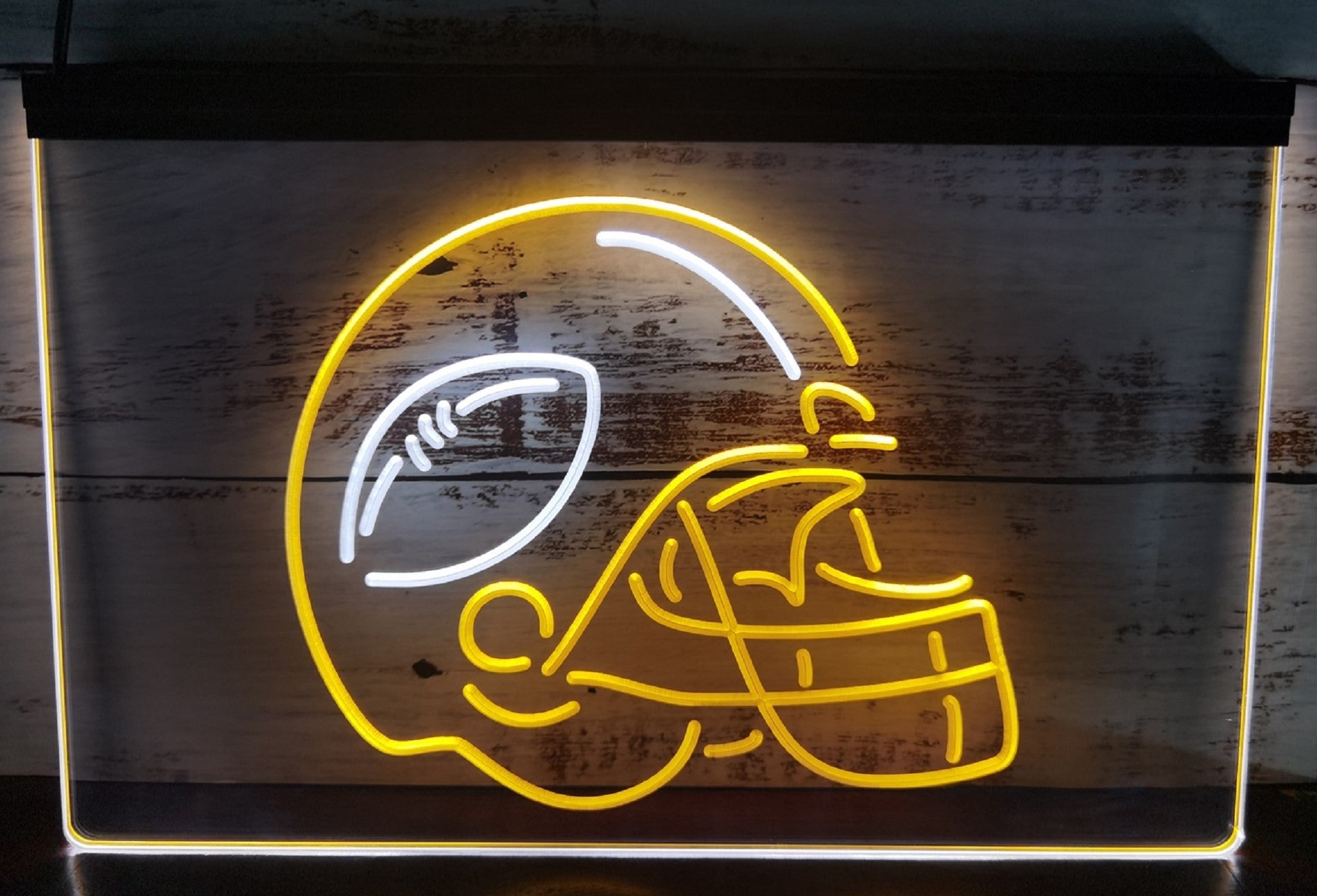 Football Helmet Led Neon Sign Dual Color Wall Hanging Or Desktop Decor