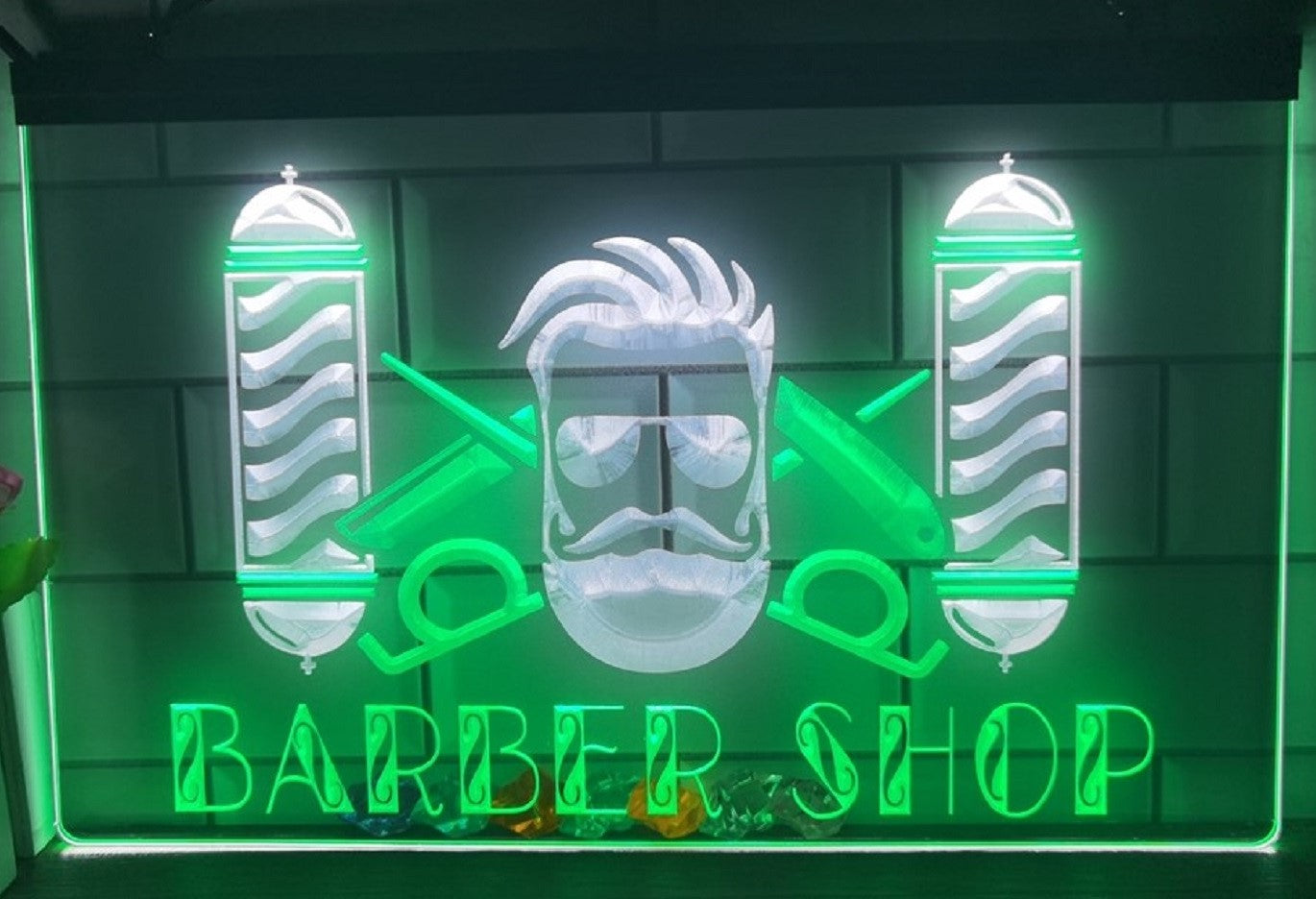 Barber Shop Pole Led Neon Sign Dual Color Haircut Salon Barber Shop Decor