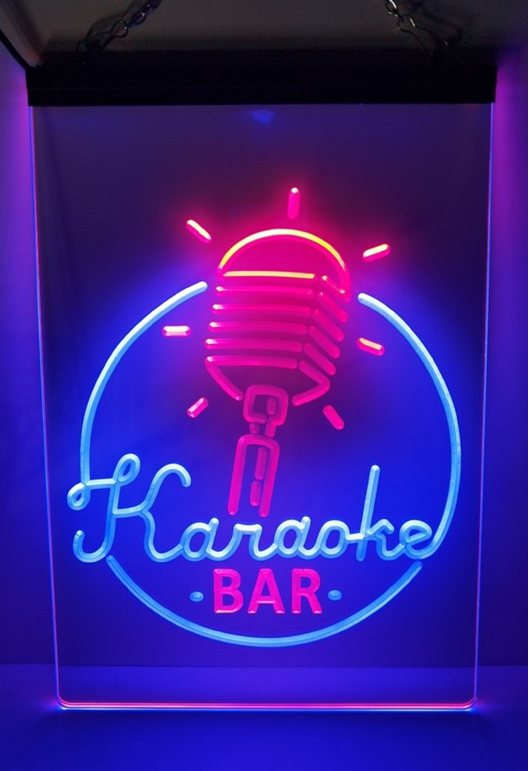 Karaoke Bar Led Neon Sign Dual Color Home Music Room Karaoke Club Studio Music Decor
