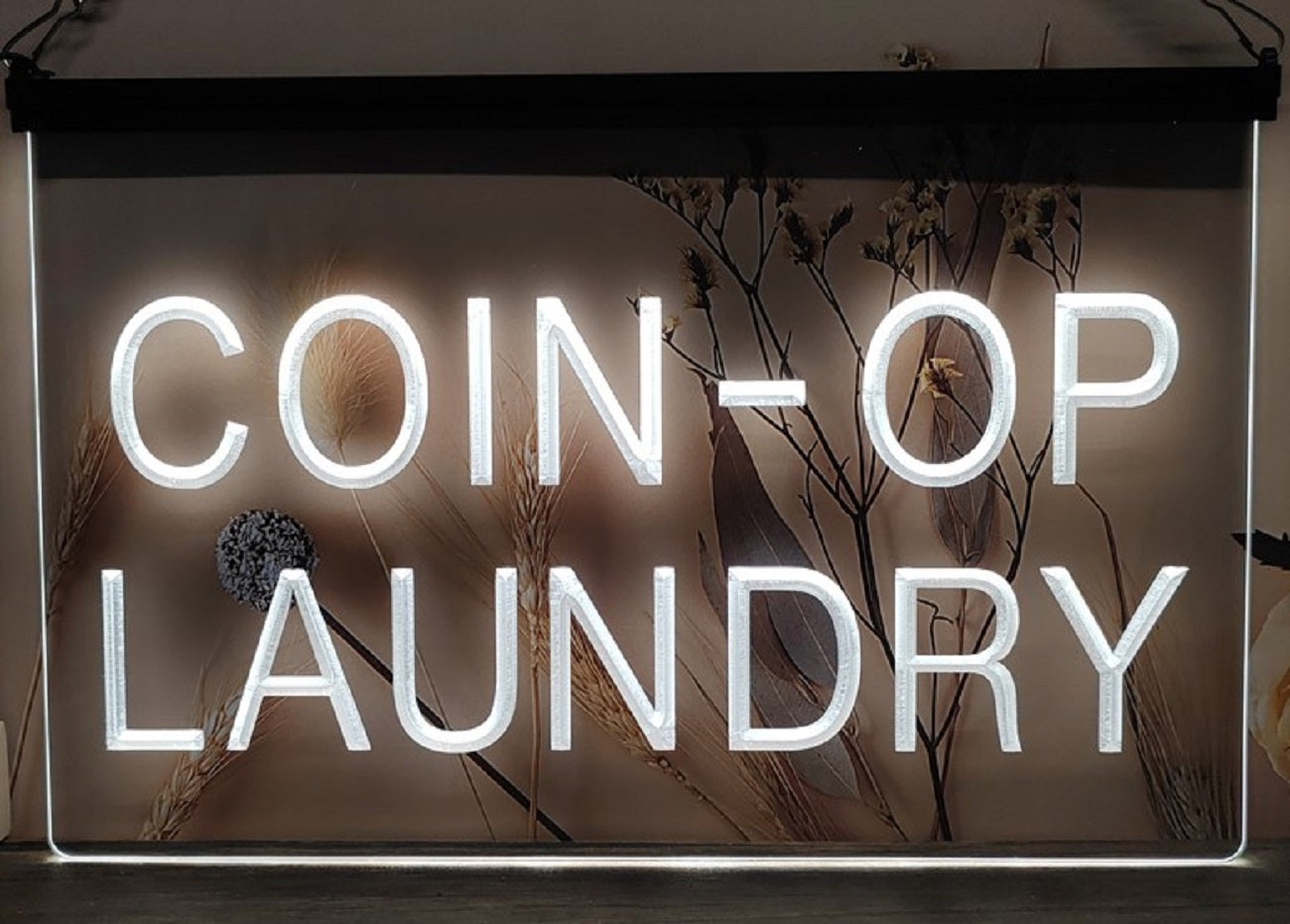 Coin-Op Laundry Led Neon Sign Laundromat Shop Decor Wall Or Desktop