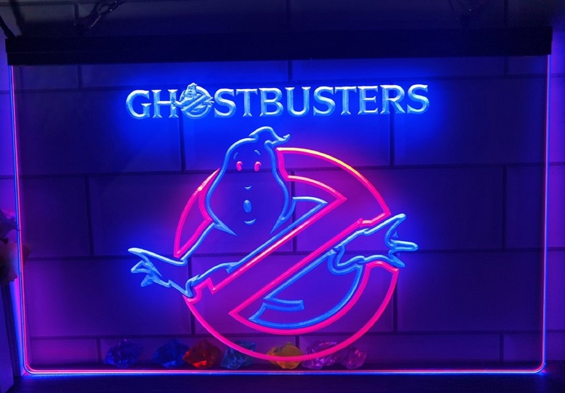 Ghostbusters Led Neon Sign Dual Color Cinema Theatre Home Movie Room Decor