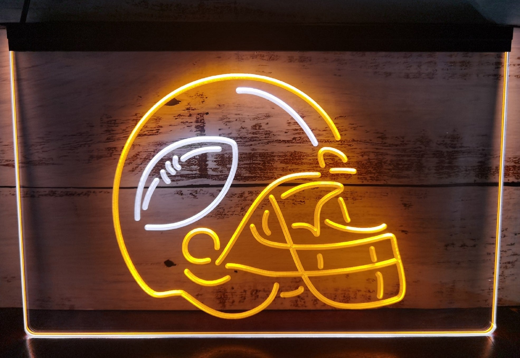 Football Helmet Led Neon Sign Dual Color Wall Hanging Or Desktop Decor