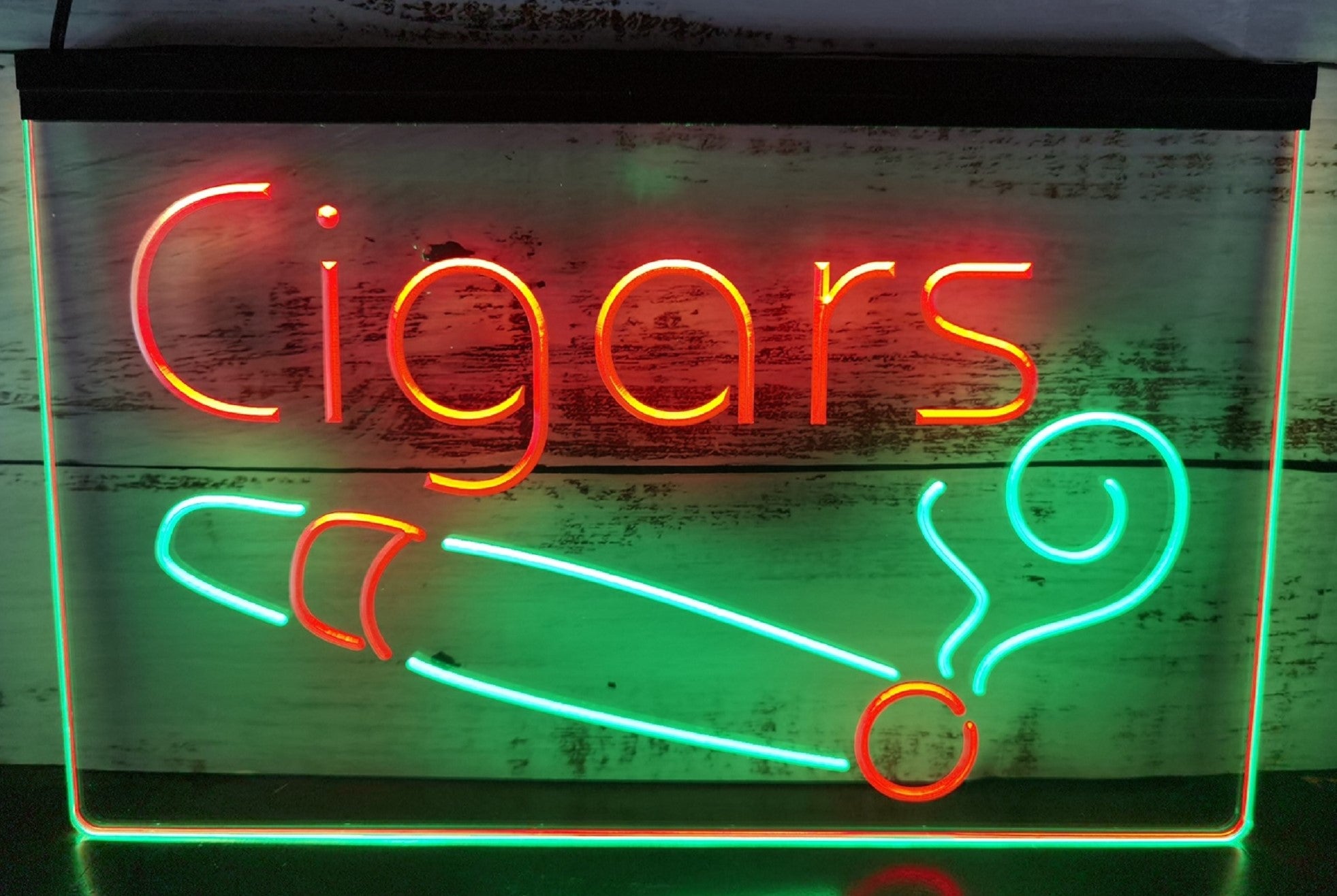 Cigars Led Neon Sign Dual Color Cigar Lounge Tobacco Smoke Shop Decor