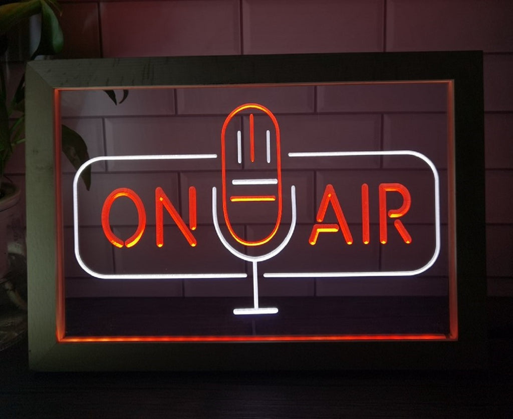 On Air Speaker Led Neon Sign Framed Home Studio Room Audio Recording Studio Decor