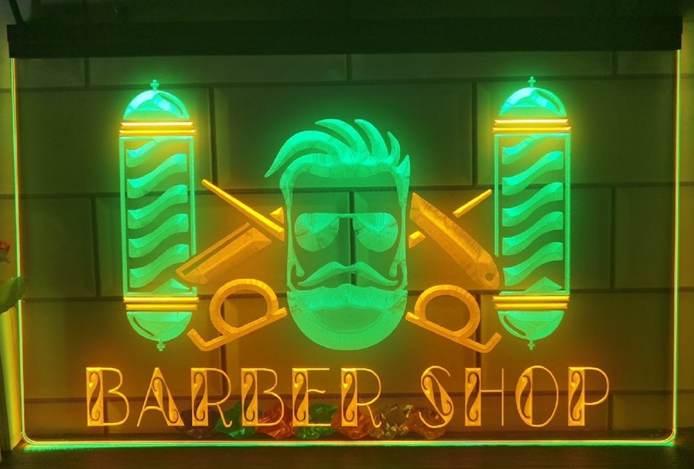Barber Shop Pole Led Neon Sign Dual Color Haircut Salon Barber Shop Decor
