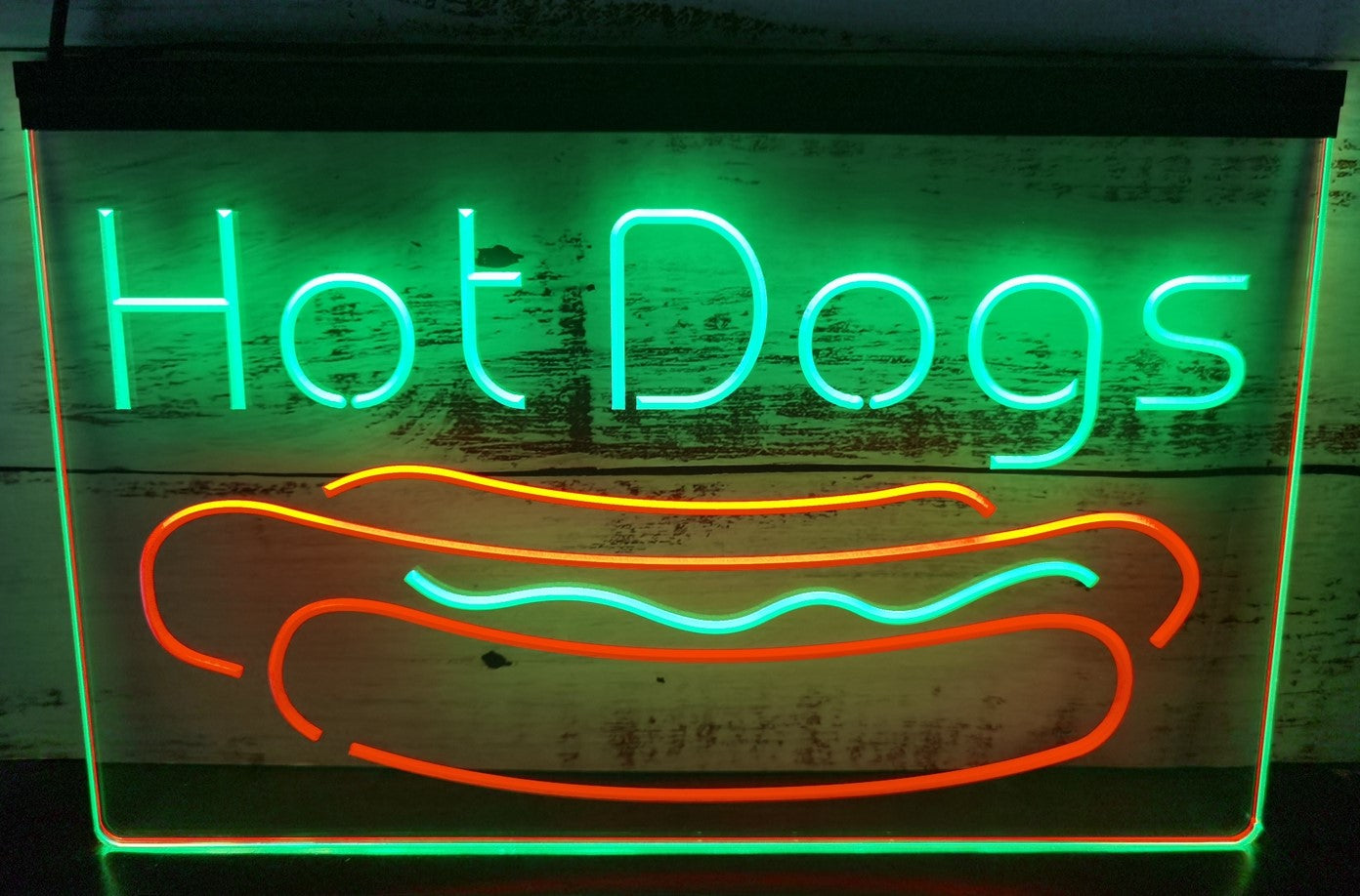 Hot Dogs Led Neon Sign Dual Color Burger Hot Dog Restaurant Decor