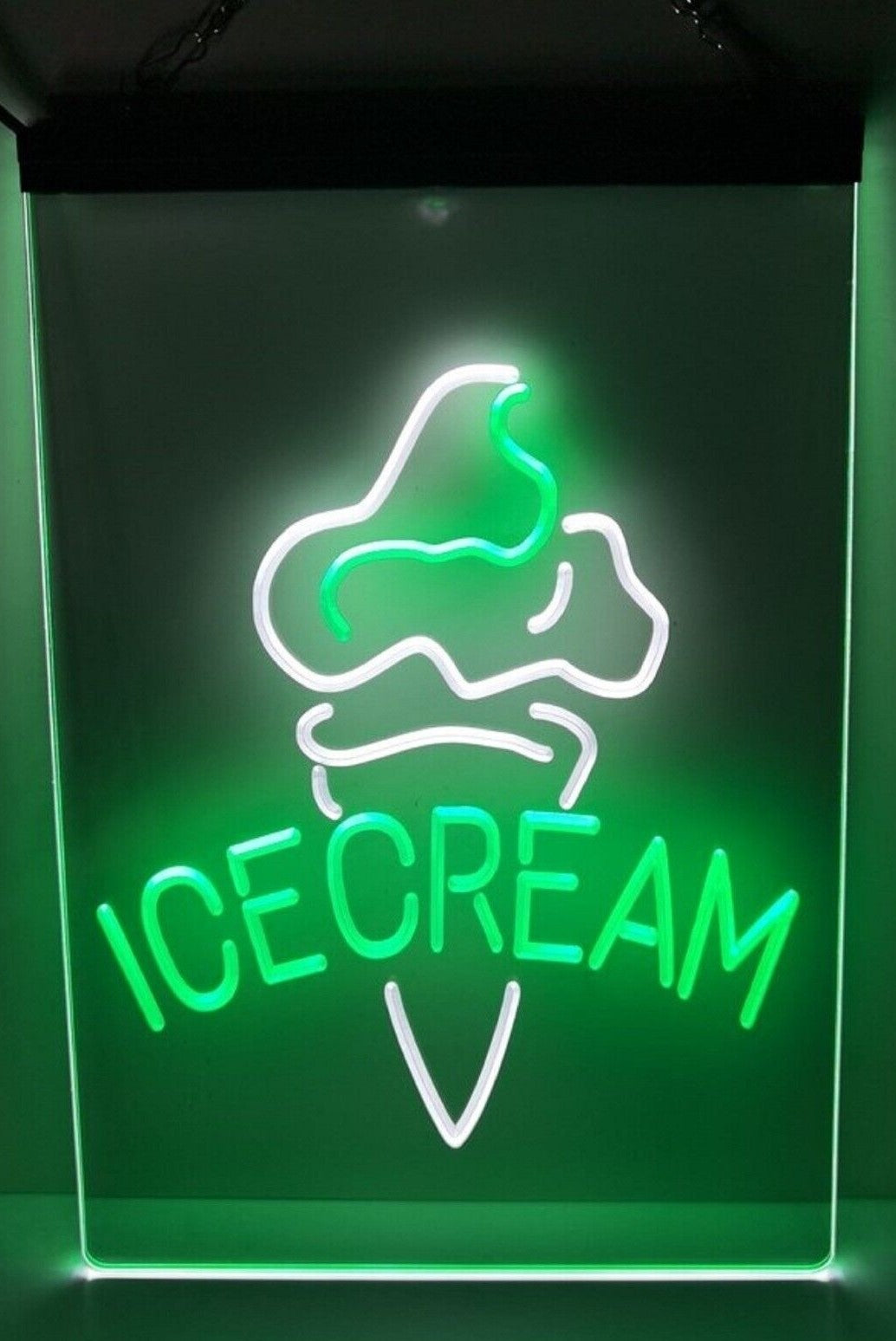 Ice Cream Cone Led Neon Sign Dual Color Ice Cream Smoothie Slushie Store Decor
