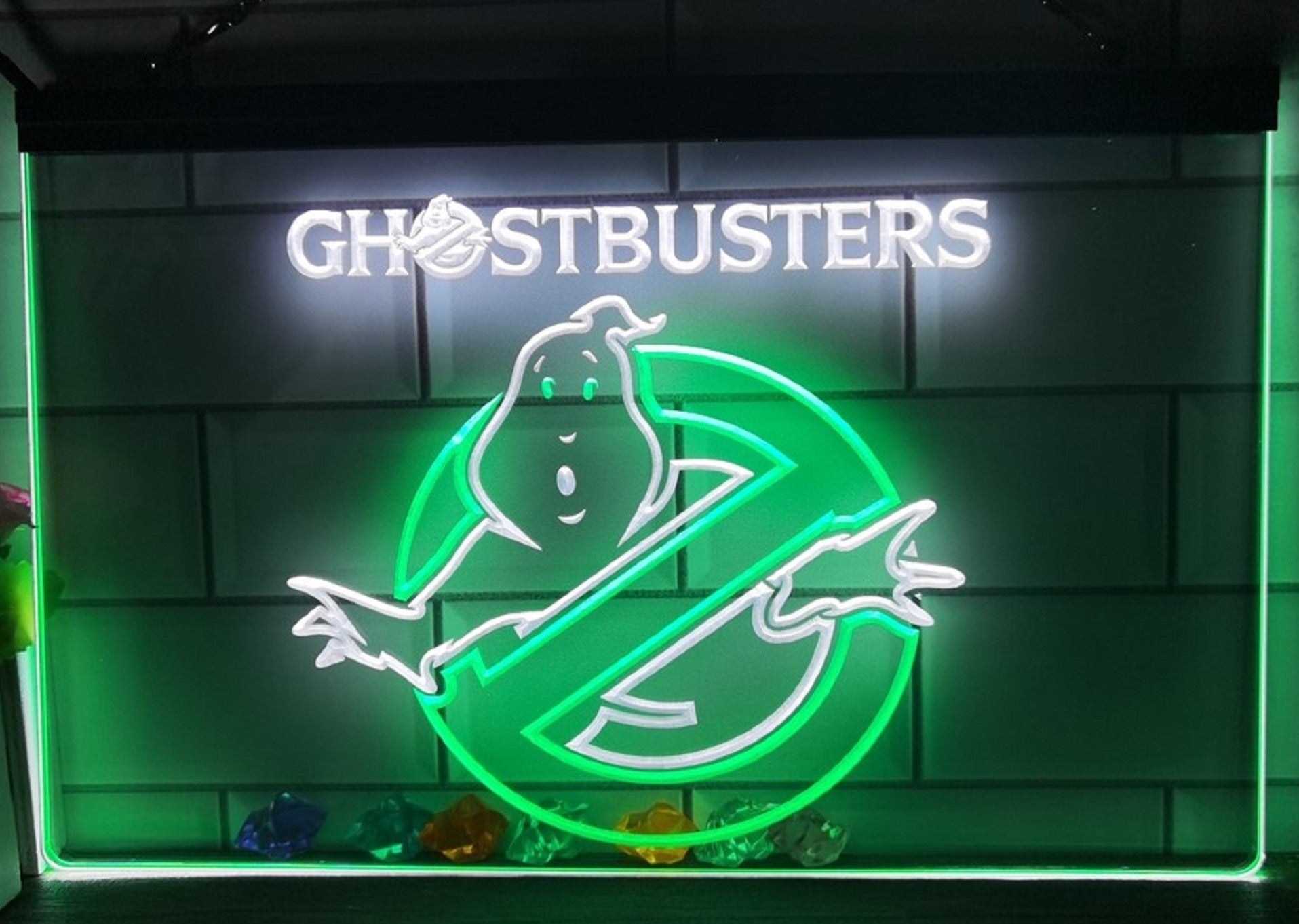Ghostbusters Led Neon Sign Dual Color Cinema Theatre Home Movie Room Decor