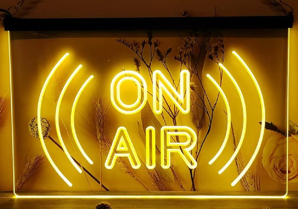 On Air Waves Led Neon Sign Home Studio Room Audio Radio Studio Decor
