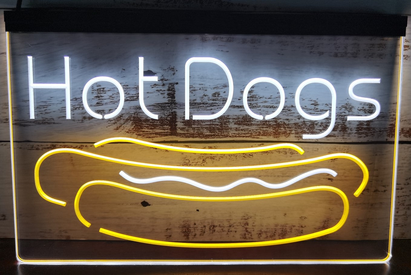 Hot Dogs Led Neon Sign Dual Color Burger Hot Dog Restaurant Decor