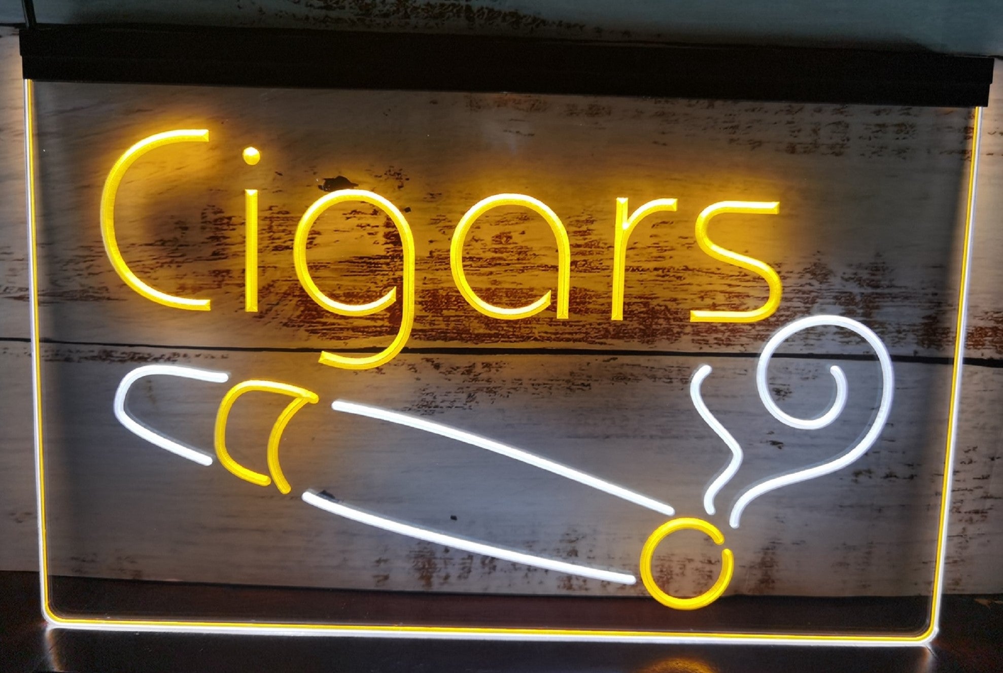 Cigars Led Neon Sign Dual Color Cigar Lounge Tobacco Smoke Shop Decor