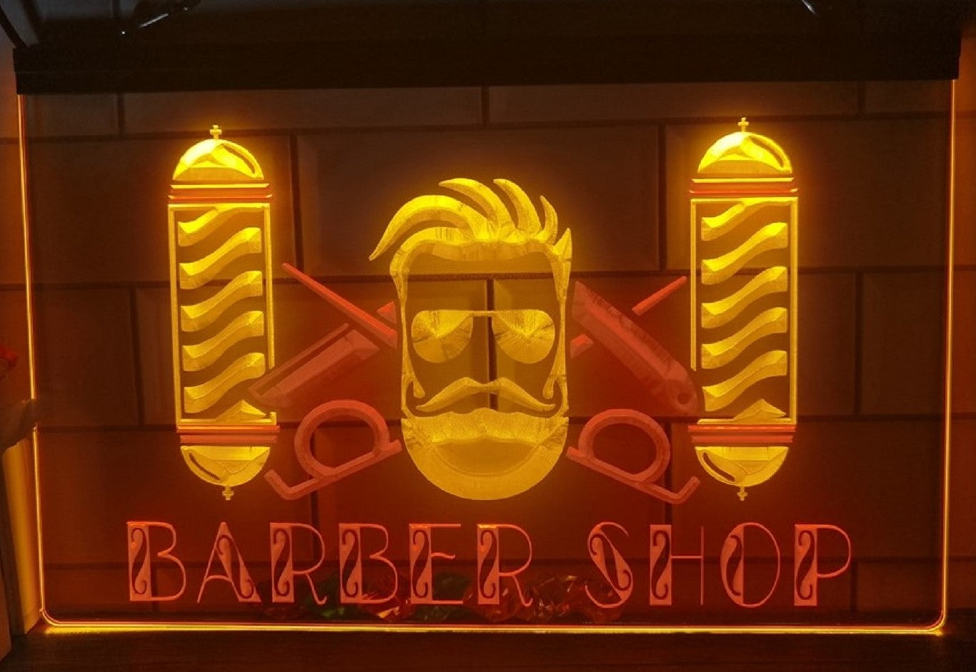 Barber Shop Pole Led Neon Sign Dual Color Haircut Salon Barber Shop Decor