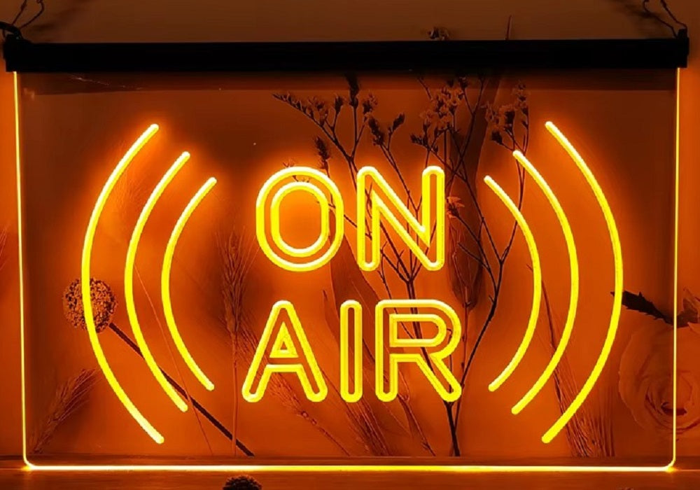 On Air Waves Led Neon Sign Home Studio Room Audio Radio Studio Decor