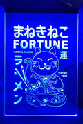 Fortune Lucky Cat Maneki Neko Led Neon Sign Home Office Wall OR Desktop Decor