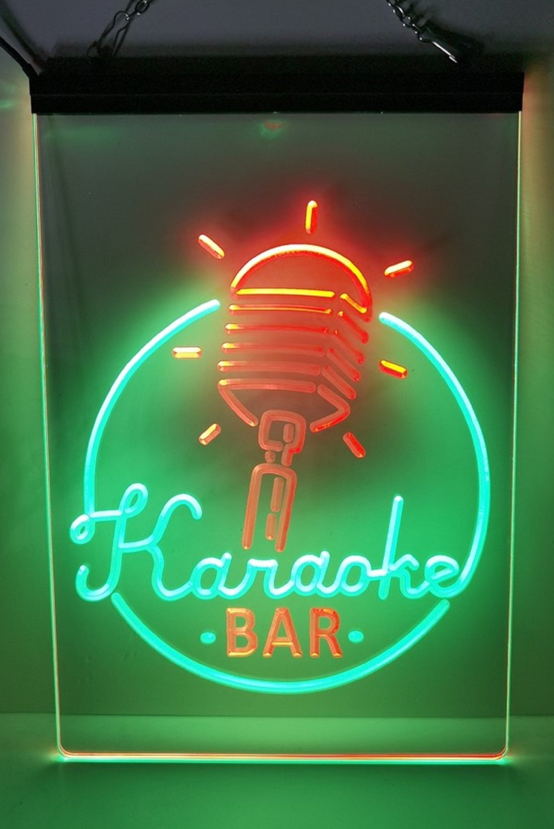 Karaoke Bar Led Neon Sign Dual Color Home Music Room Karaoke Club Studio Music Decor