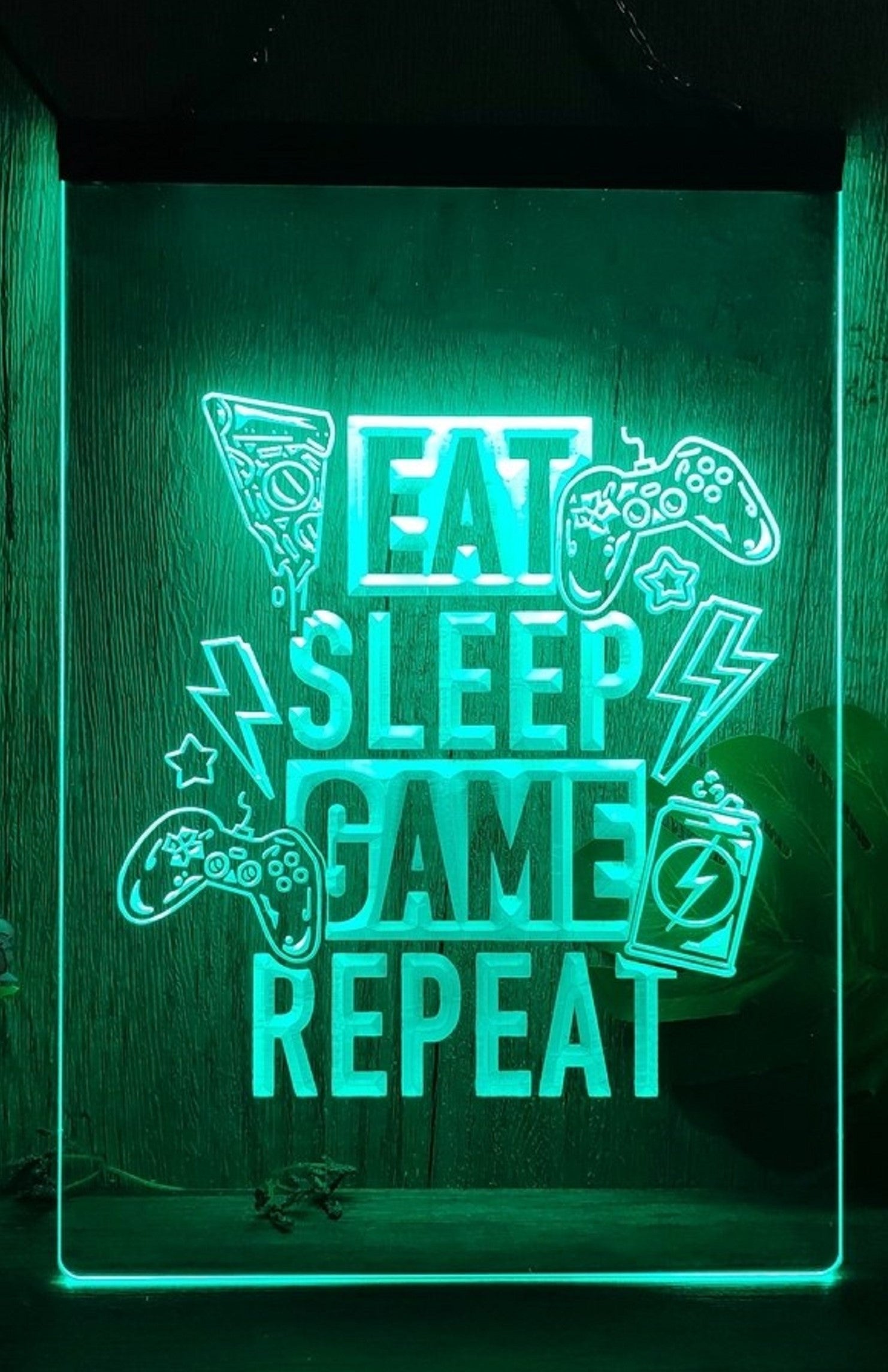 Eat Sleep Game Repeat Led Neon Light Sign Home Game Room Man Cave Arcade Shop Decor