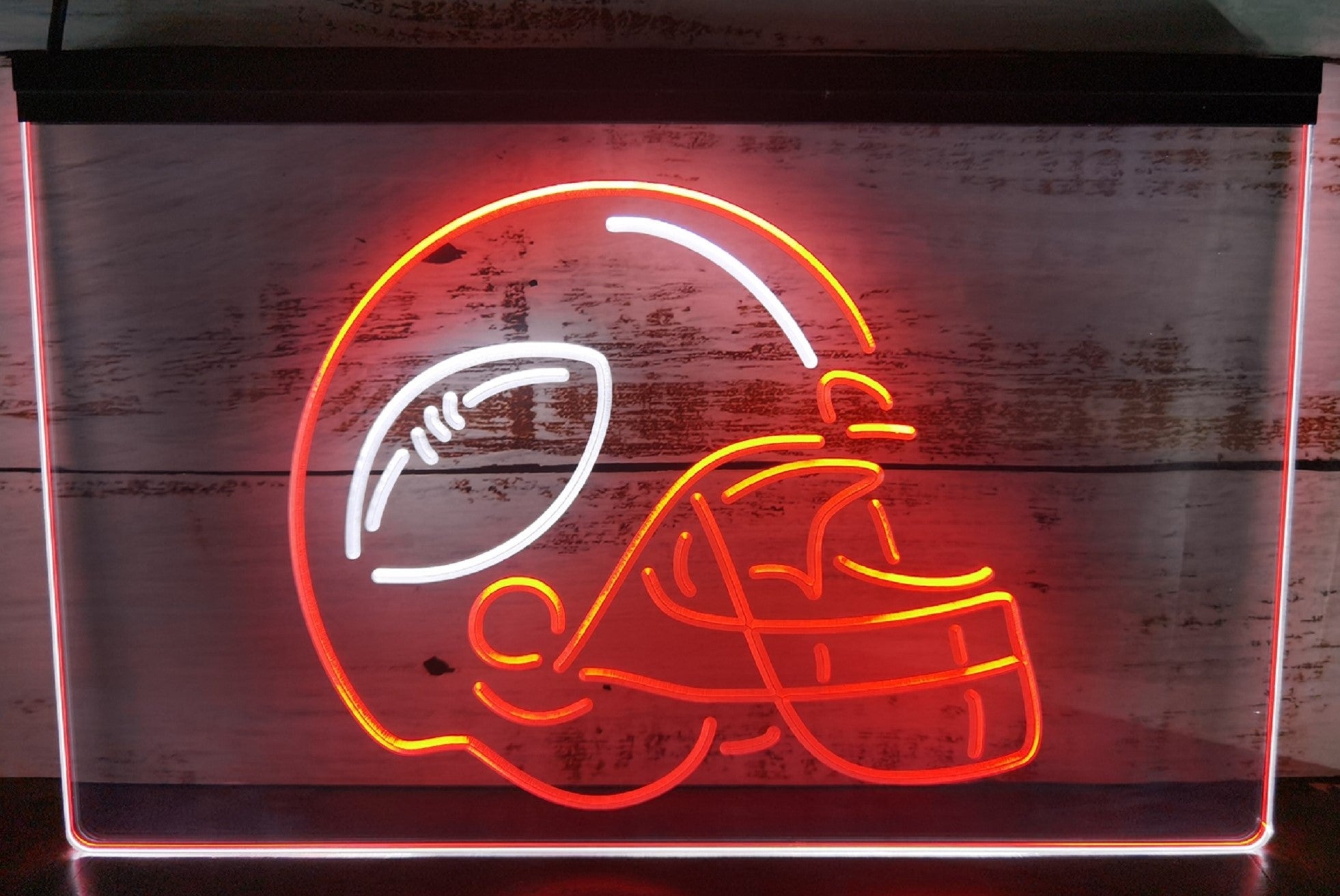 Football Helmet Led Neon Sign Dual Color Wall Hanging Or Desktop Decor