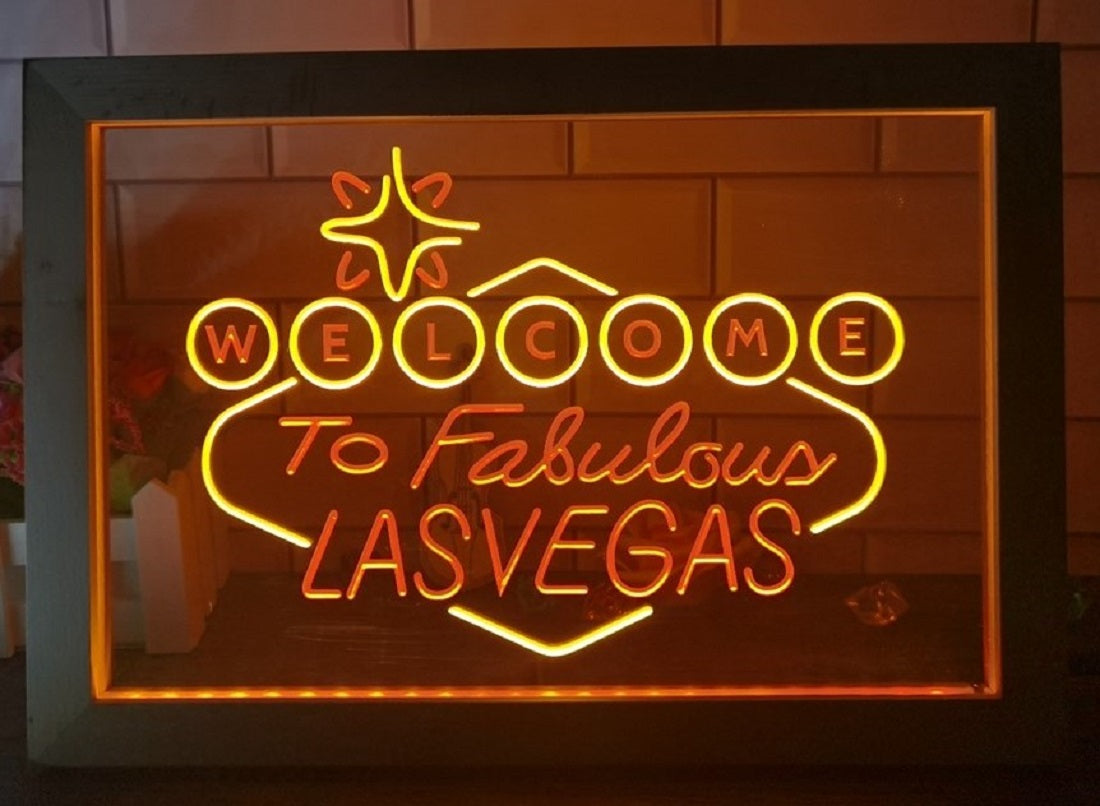 Welcome To Fabulous Las vegas Led Neon Sign Framed Wall Or Desktop Decor