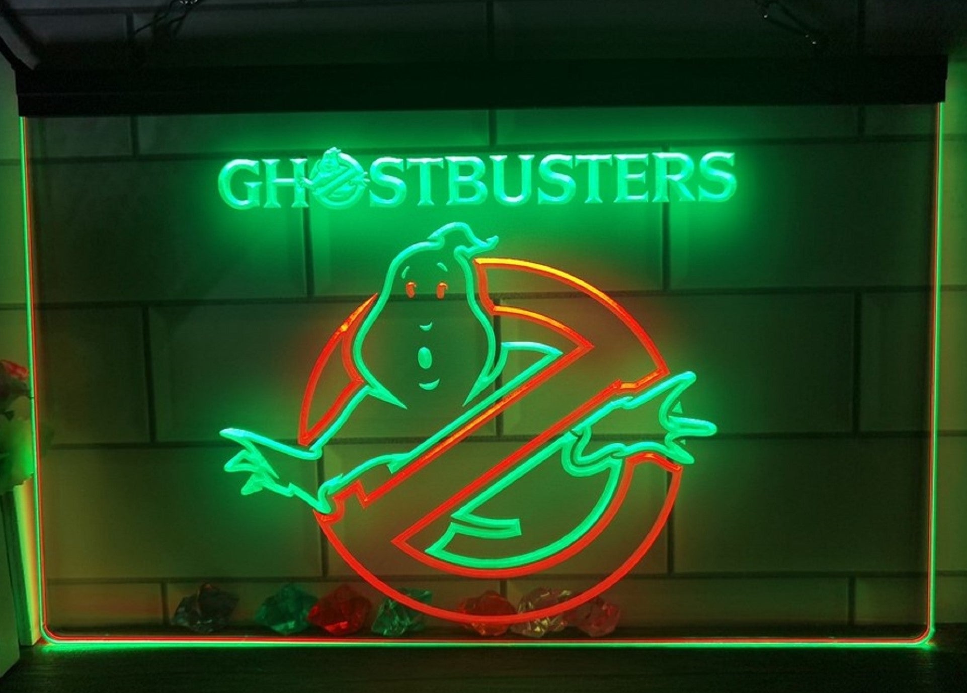 Ghostbusters Led Neon Sign Dual Color Cinema Theatre Home Movie Room Decor
