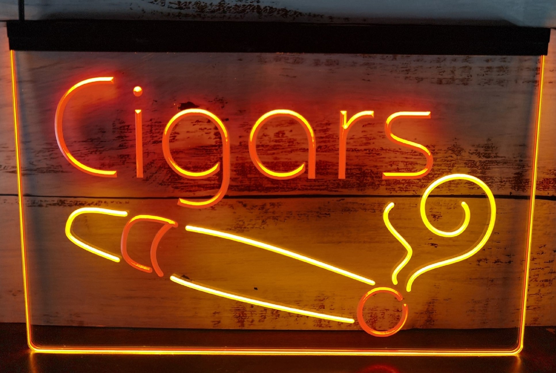 Cigars Led Neon Sign Dual Color Cigar Lounge Tobacco Smoke Shop Decor