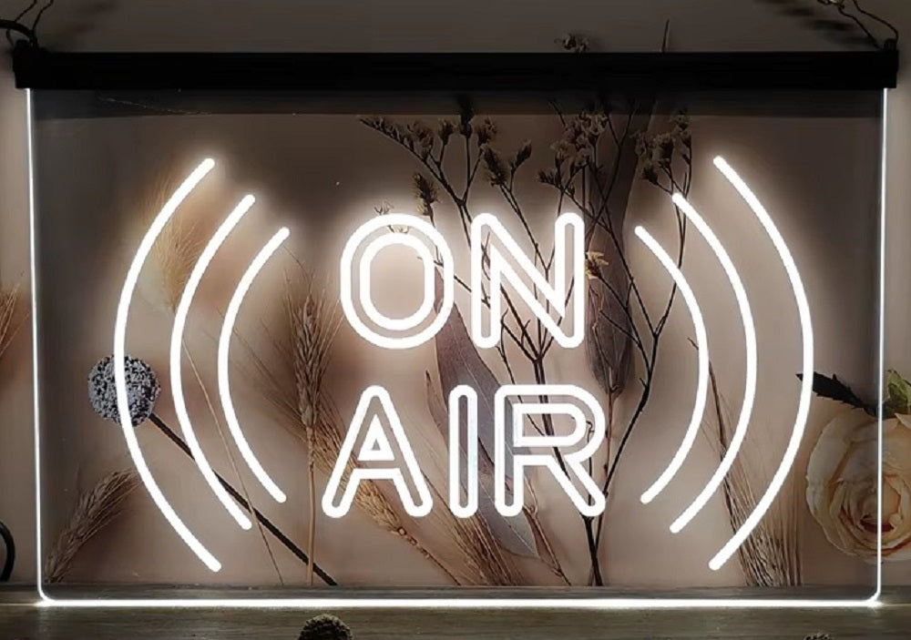 On Air Waves Led Neon Sign Home Studio Room Audio Radio Studio Decor